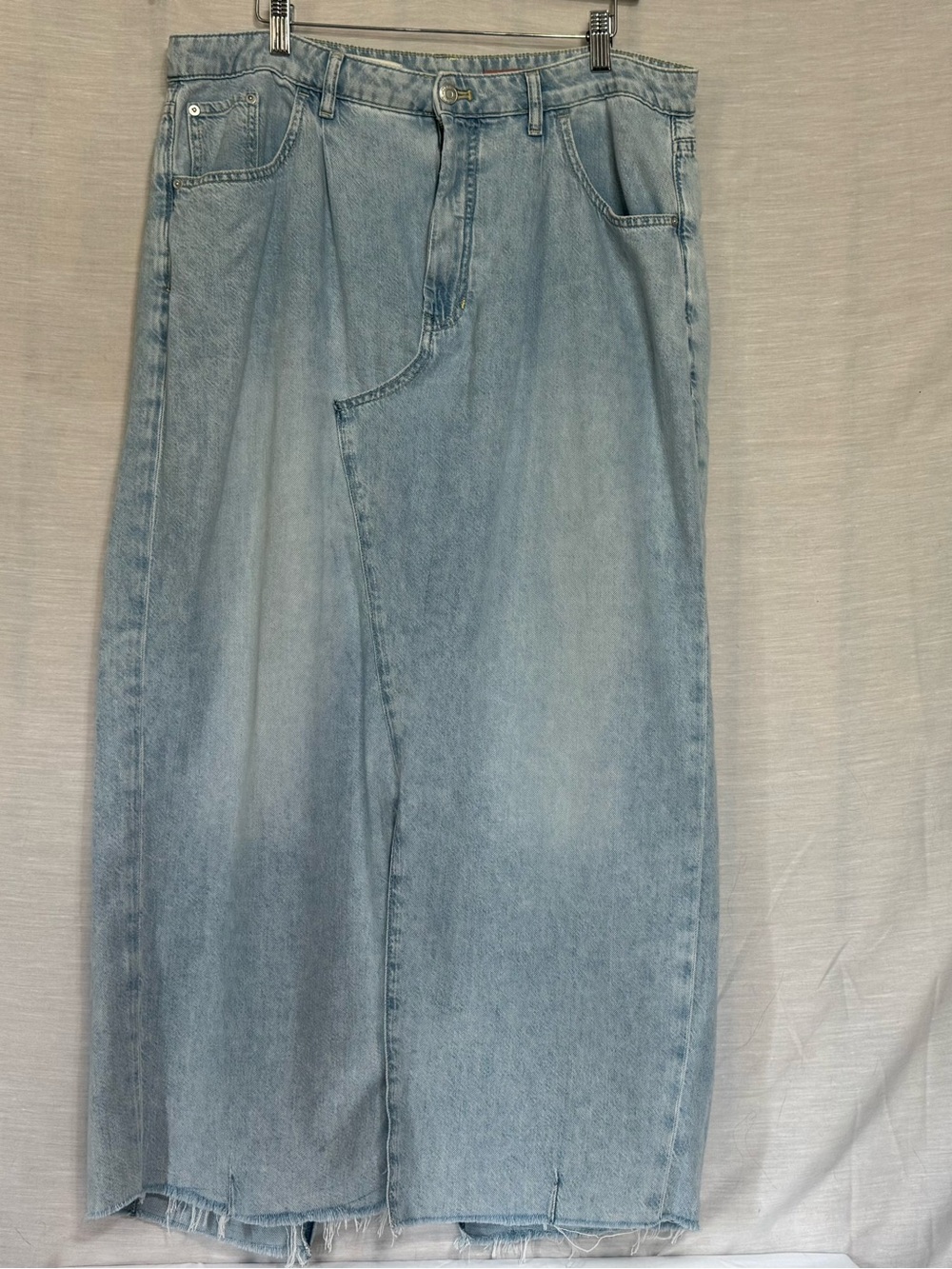 Anthropologie Pilcro Slouchy Trouser Maxi Denim Skirt 33 Tall